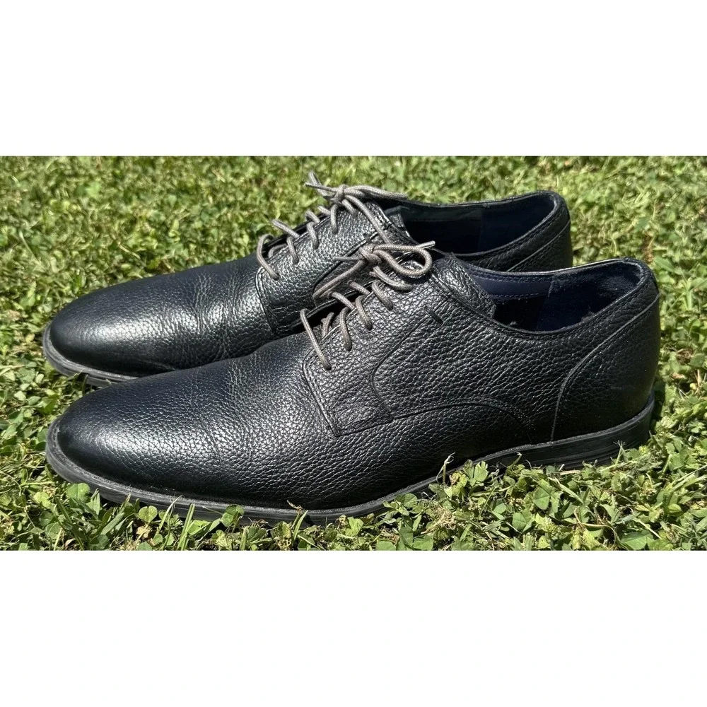 Cole Haan Shoes Mens Size 11 Black Pebbled Leather Dress Derby Lace Up C25809